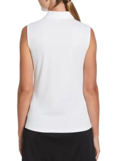 Ben Hogan Women's Solid Ventilation Sleeveless Polo - Bright White