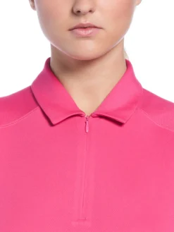 Ben Hogan Women's Solid Ventilation Sleeveless Polo - Fuchsia Purple
