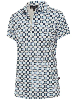 Birdee Sport Women's Astra Zipper Short Sleeve Top - White/Crystal