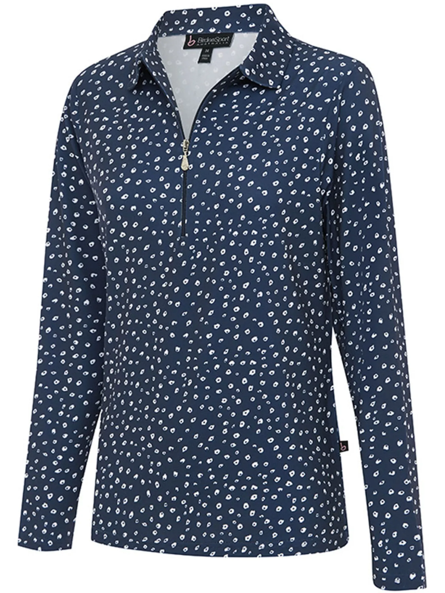 Birdee Sport Women's Poppy Zipper Long Sleeve Top - Navy
