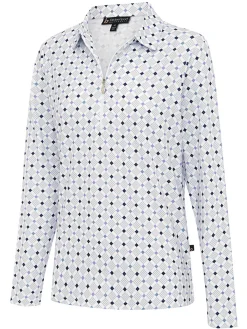 Birdee Sport Women's Pyramid Zipper Long Sleeve Top - White/Lilac