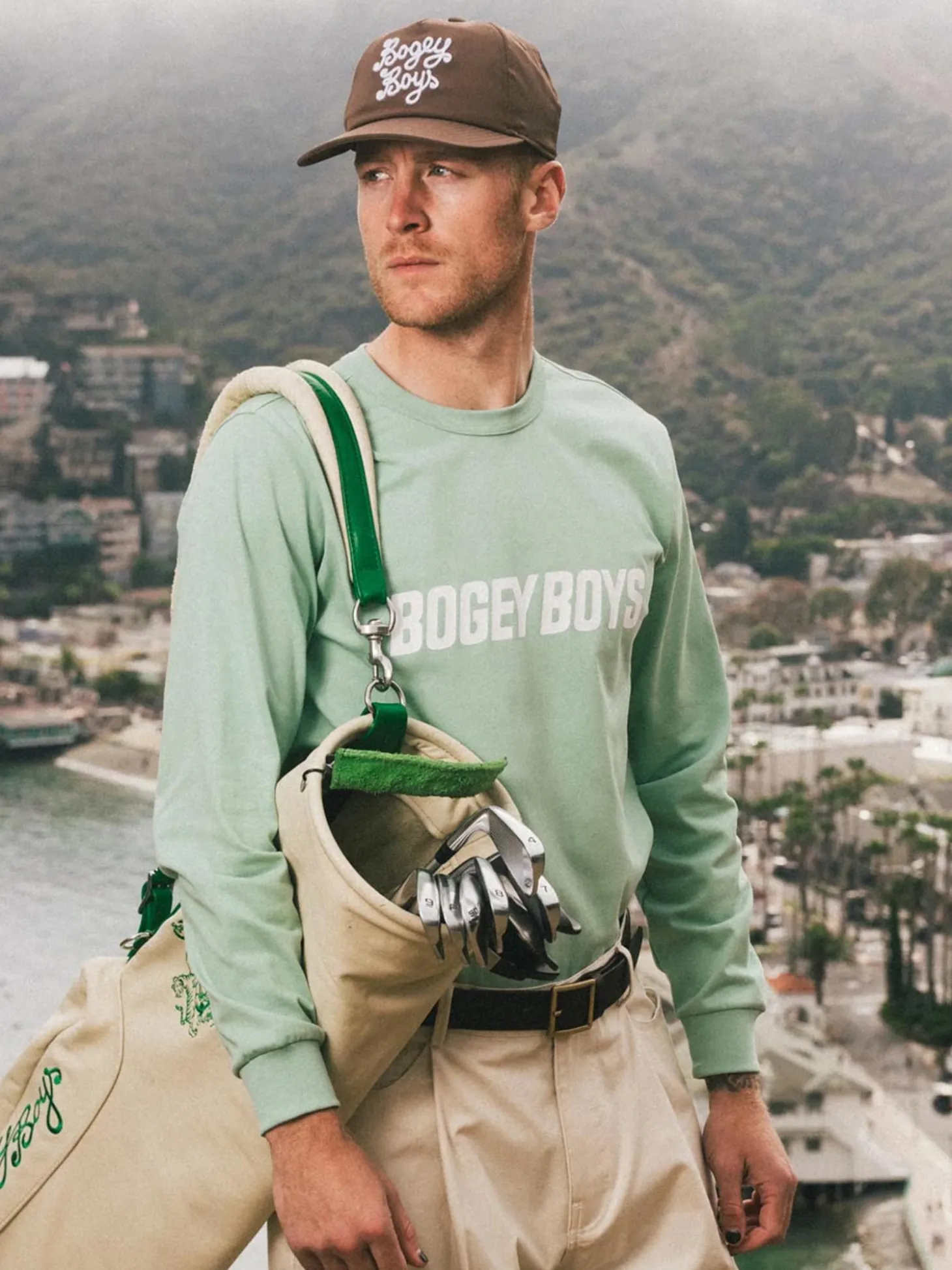 Bogey Boys Bold Logo Longsleeve T-Shirt - Fair Green
