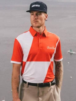 Bogey Boys Slanted Athletic Polo - Tangerine