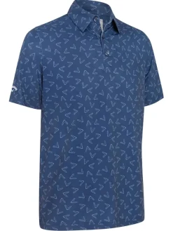 Callaway All Over Large Chev Print Polo - Peacoat