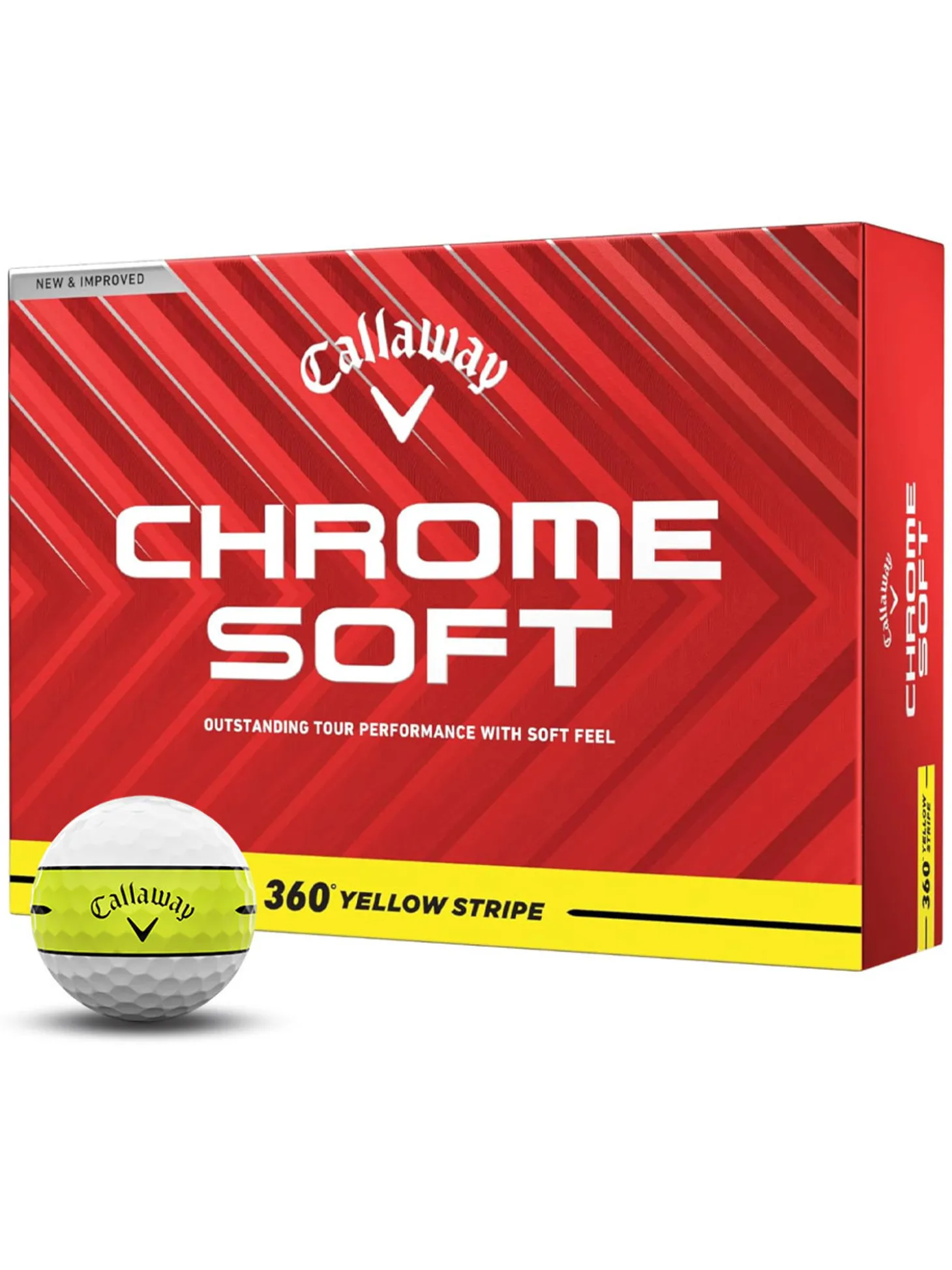 Callaway Chrome Soft 360 Yellow Stripe Golf Balls
