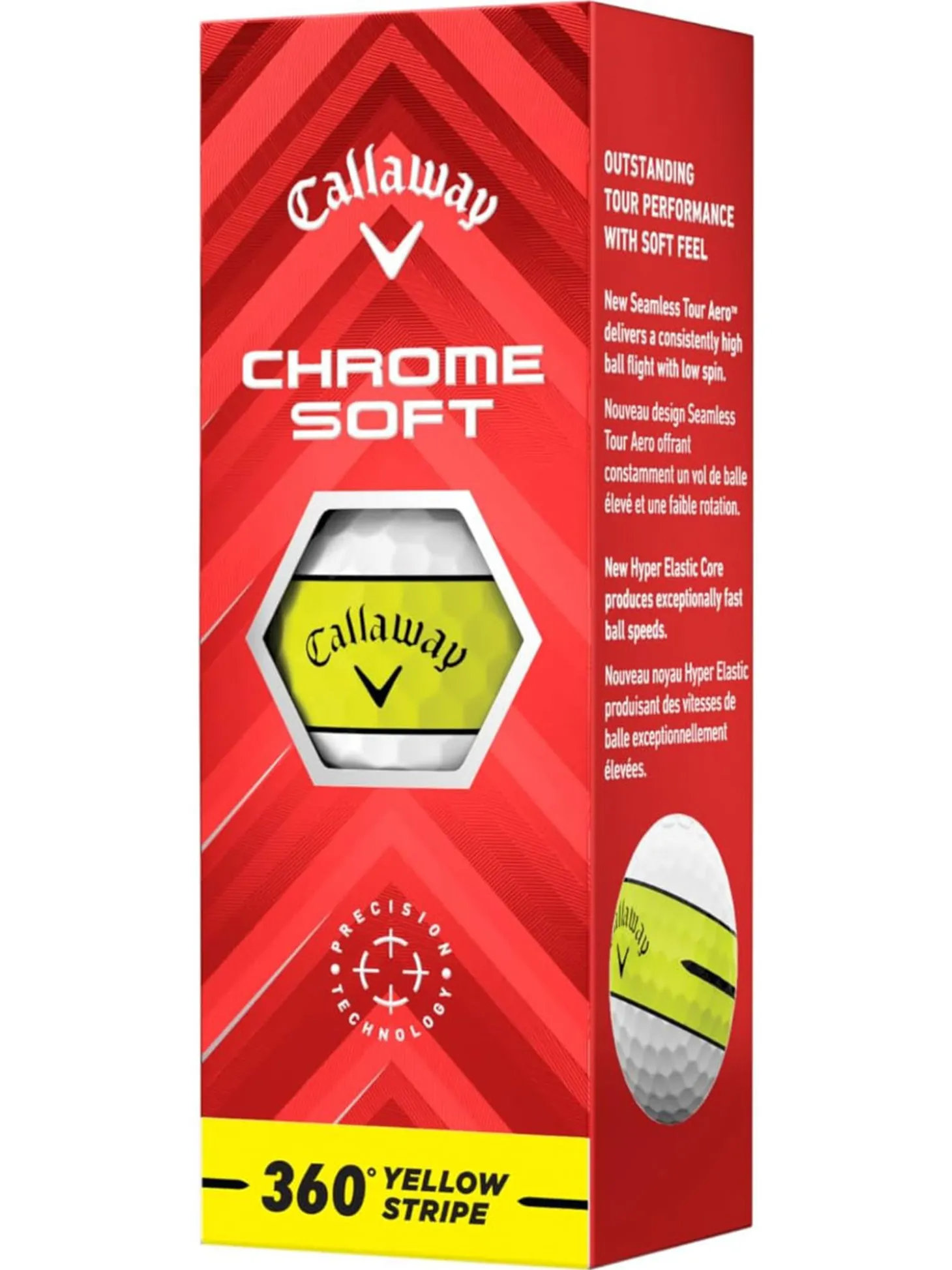 Callaway Chrome Soft 360 Yellow Stripe Golf Balls