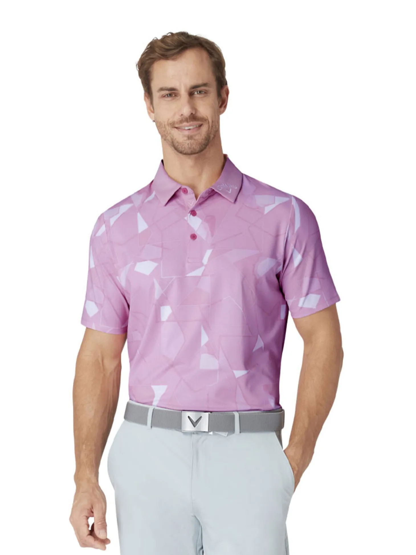 Callaway Kick Flip Print Polo - Strawberry Pink