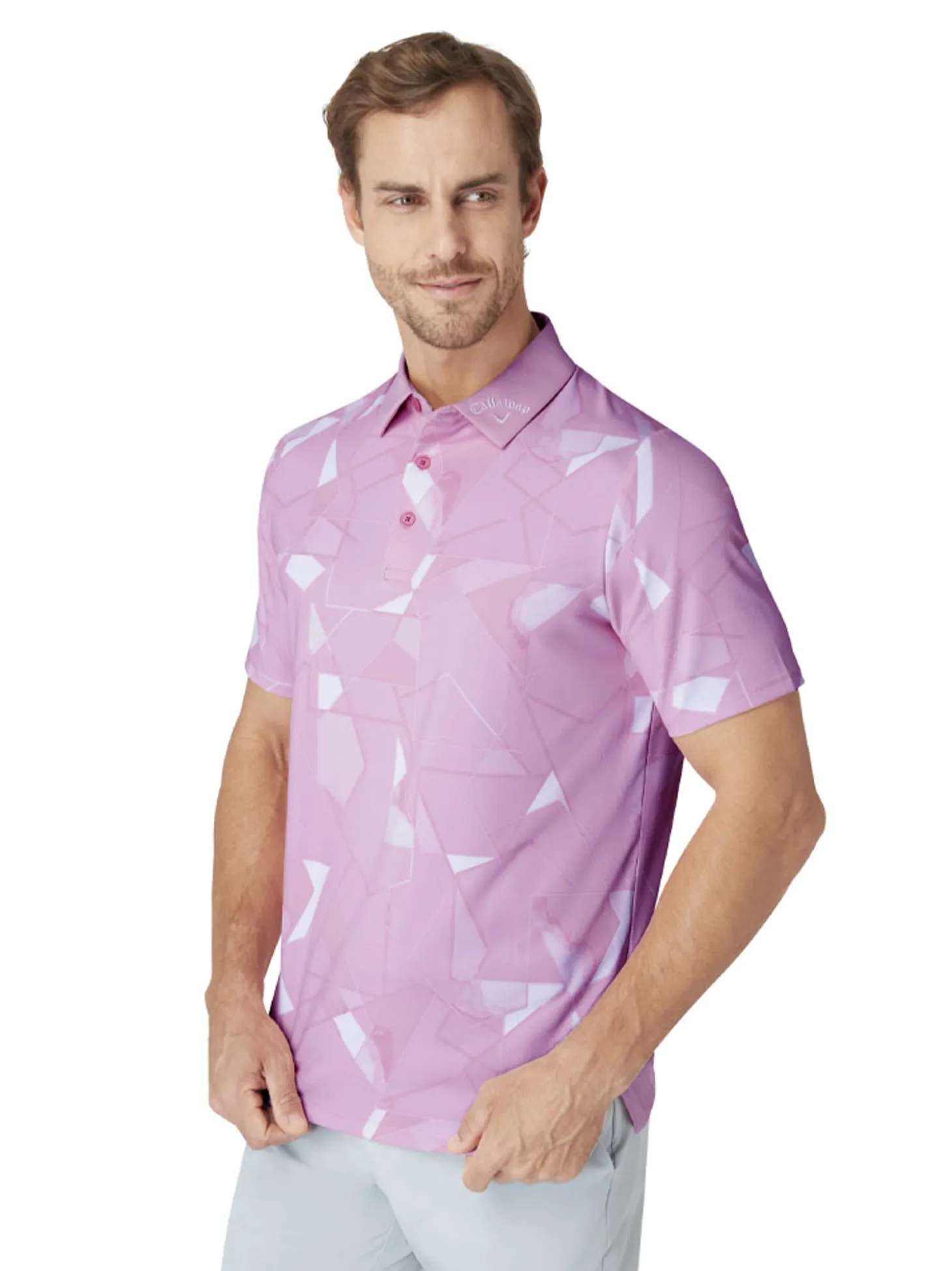 Callaway Kick Flip Print Polo - Strawberry Pink