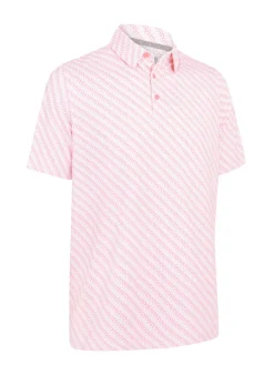 Callaway Twill Print Polo - Strawberry Pink