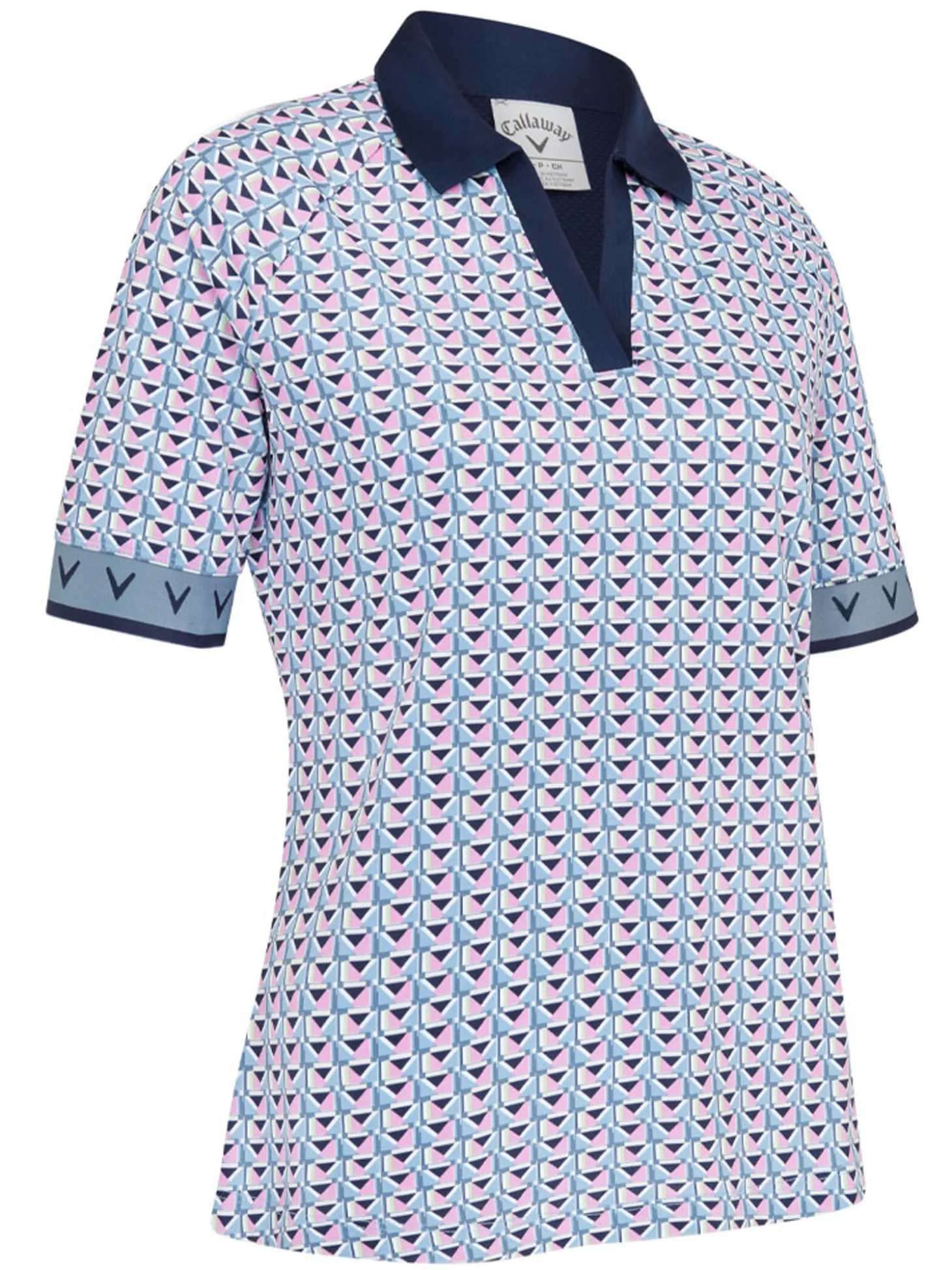 Callaway Women's Chev Geo Half Sleeve Polo - Flint Stone