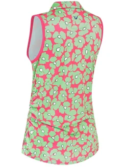 Callaway Women's Floral Sleeveless Polo - Cheeky Pink