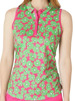 Callaway Women's Floral Sleeveless Polo - Cheeky Pink