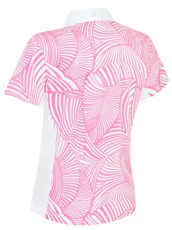 Callaway Women's Stencil Floral Polo - Cheeky Pink
