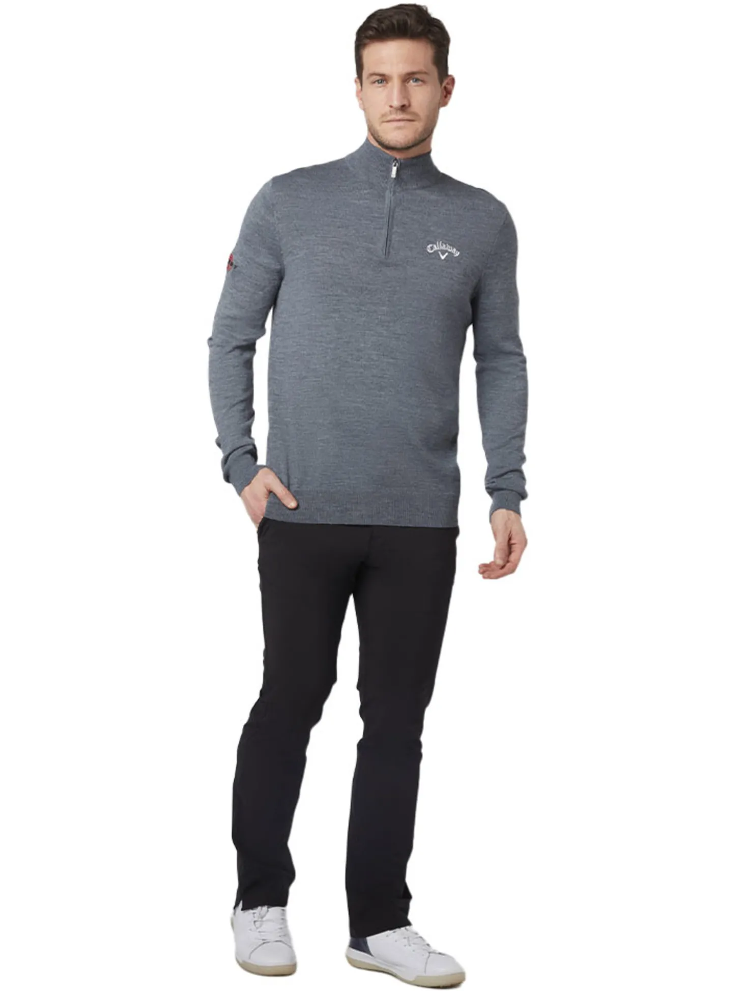 Callaway 1/4-Zip Blended Merino Sweater - Steel Heather