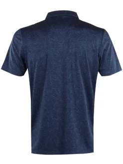 Calvin Klein Abstract Watercolour Printed Polo Shirt - Navy