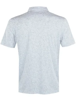 Calvin Klein Abstract Watercolour Printed Polo Shirt - White