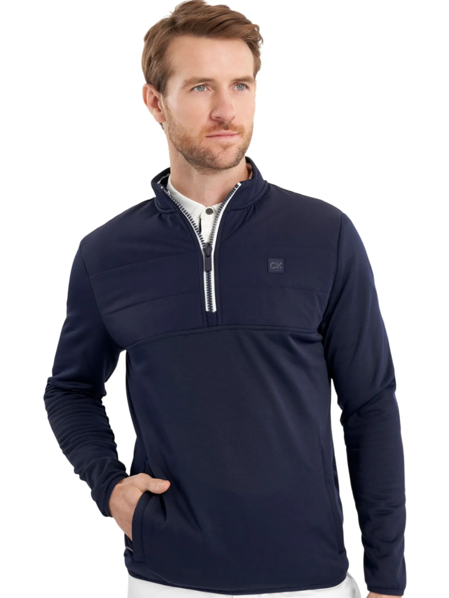 Calvin Klein Atlantic Hybrid Half Zip - Navy