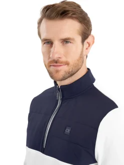 Calvin Klein Atlantic Hybrid Half Zip - White/Navy