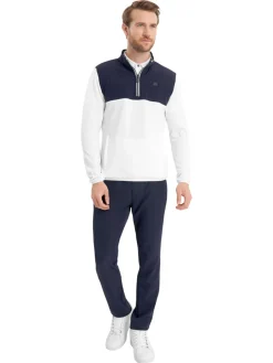Calvin Klein Atlantic Hybrid Half Zip - White/Navy