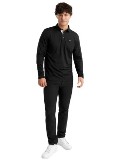Calvin Klein Bayard Long Sleeve Polo - Black