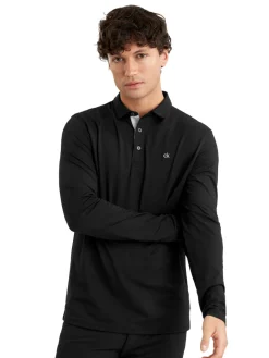 Calvin Klein Bayard Long Sleeve Polo - Black