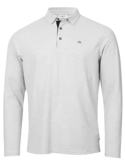 Calvin Klein Bayard Long Sleeve Polo - Silver Marl