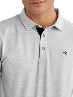 Calvin Klein Bayard Long Sleeve Polo - Silver Marl