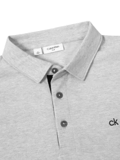 Calvin Klein Bayard Long Sleeve Polo - Silver Marl