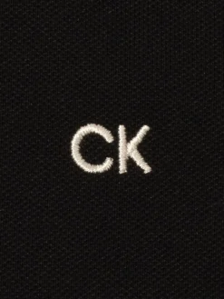 Calvin Klein Cotton Blend Quad Polo - Black