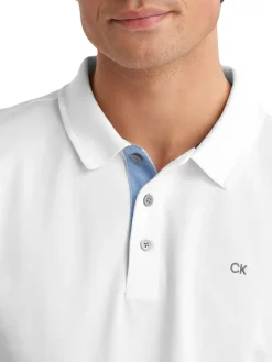 Calvin Klein Cotton Blend Quad Polo - White