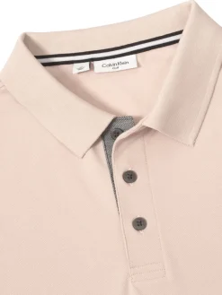 Calvin Klein Cotton Blend Quad Polo - Stone