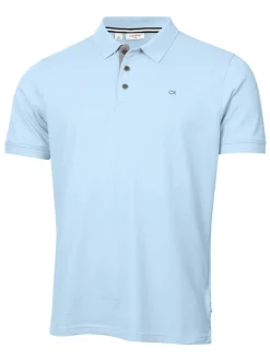 Calvin Klein Cotton Blend Quad Polo - Sky Blue