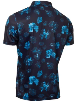 Calvin Klein Cyber Floral Print Polo Shirt - Navy