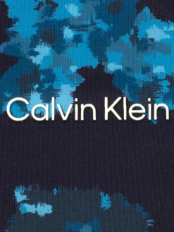 Calvin Klein Cyber Floral Print Polo Shirt - Navy