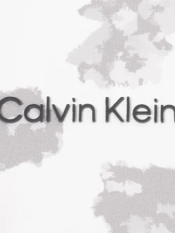 Calvin Klein Cyber Floral Print Polo Shirt - White