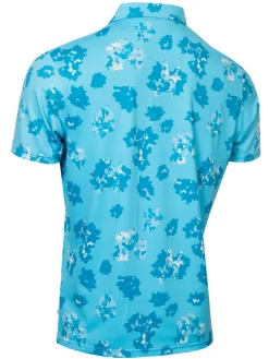 Calvin Klein Cyber Floral Print Polo Shirt - Aquarius