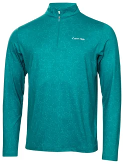 Calvin Klein Printed Newport 1/4-Zip - Sea Green