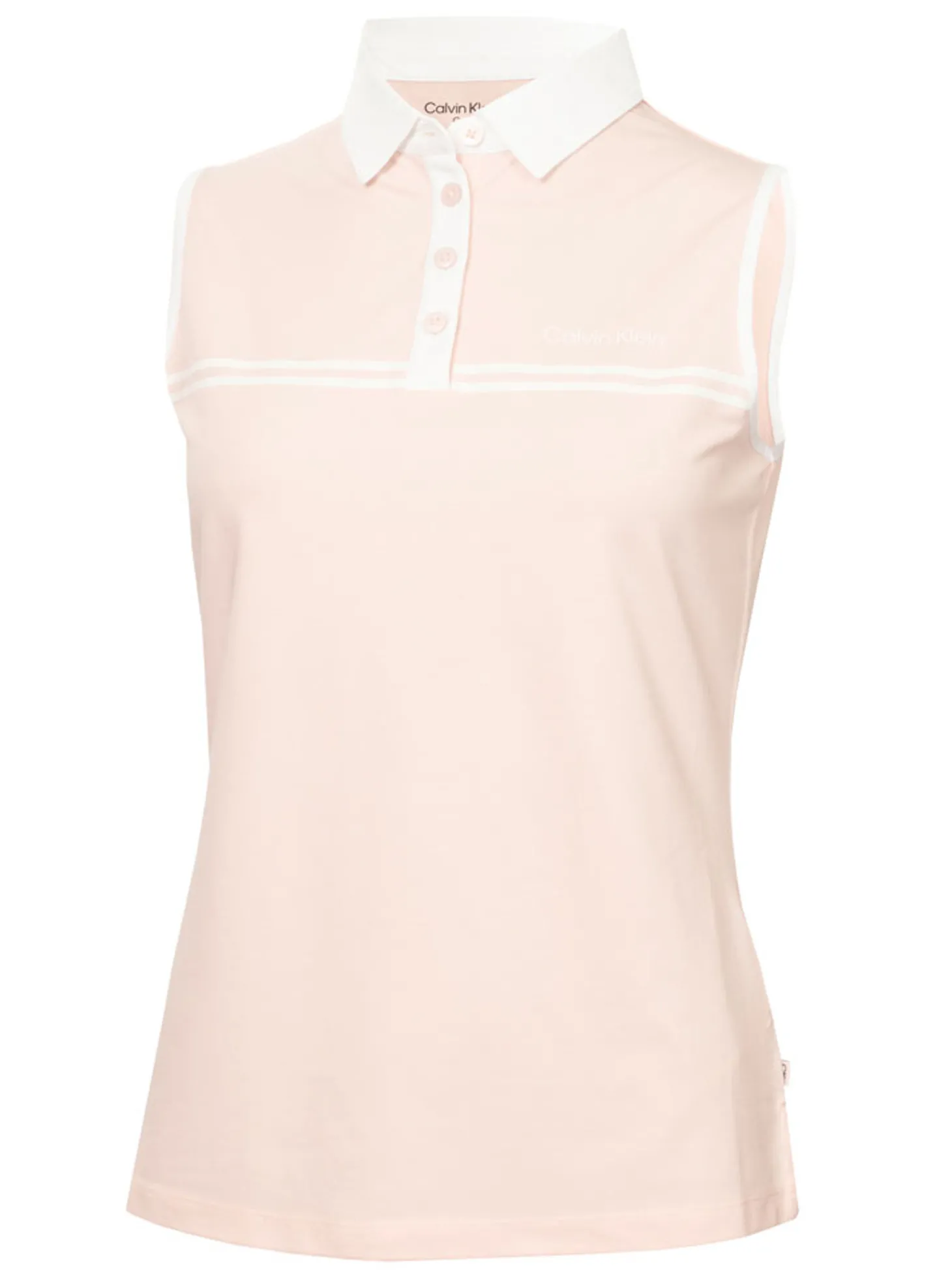 Calvin Klein Womens Bellevue Sleeveless Polo Shirt - Shell Pink