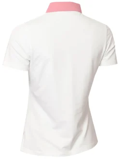 Calvin Klein Womens Bellevue Polo Shirt - White/Powder Pink