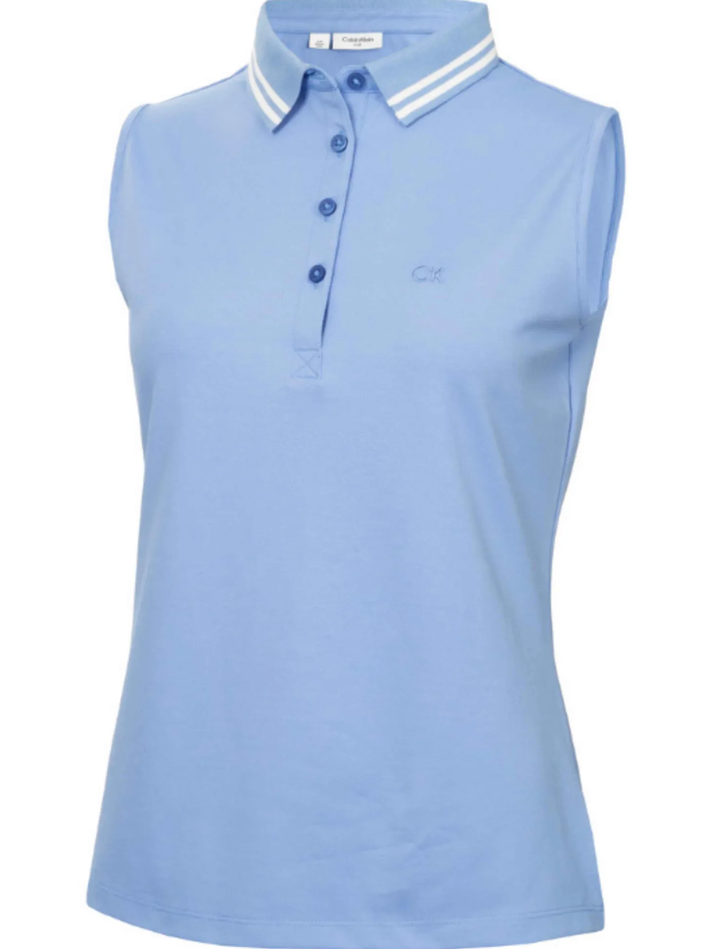 Calvin Klein Womens Brightmeadow Sleeveless Polo Shirt - Cornflower Blue