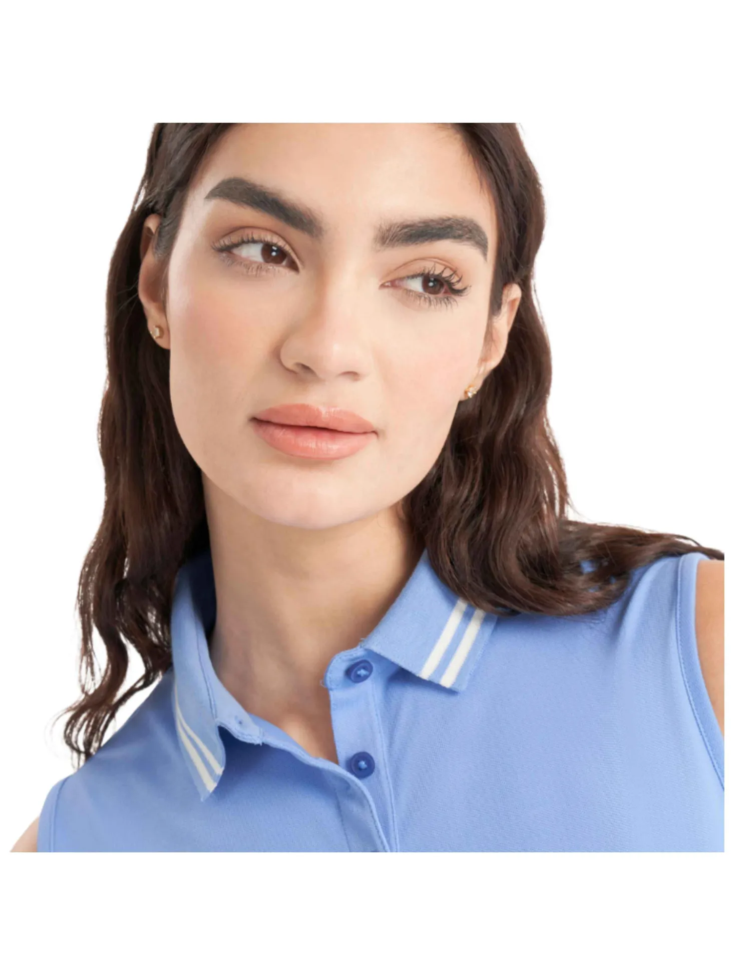 Calvin Klein Womens Brightmeadow Sleeveless Polo Shirt - Cornflower Blue