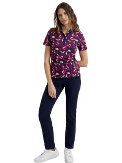 Calvin Klein Womens Brushstroke Printed Polo - Brushstroke Print