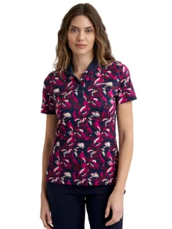 Calvin Klein Womens Brushstroke Printed Polo - Brushstroke Print