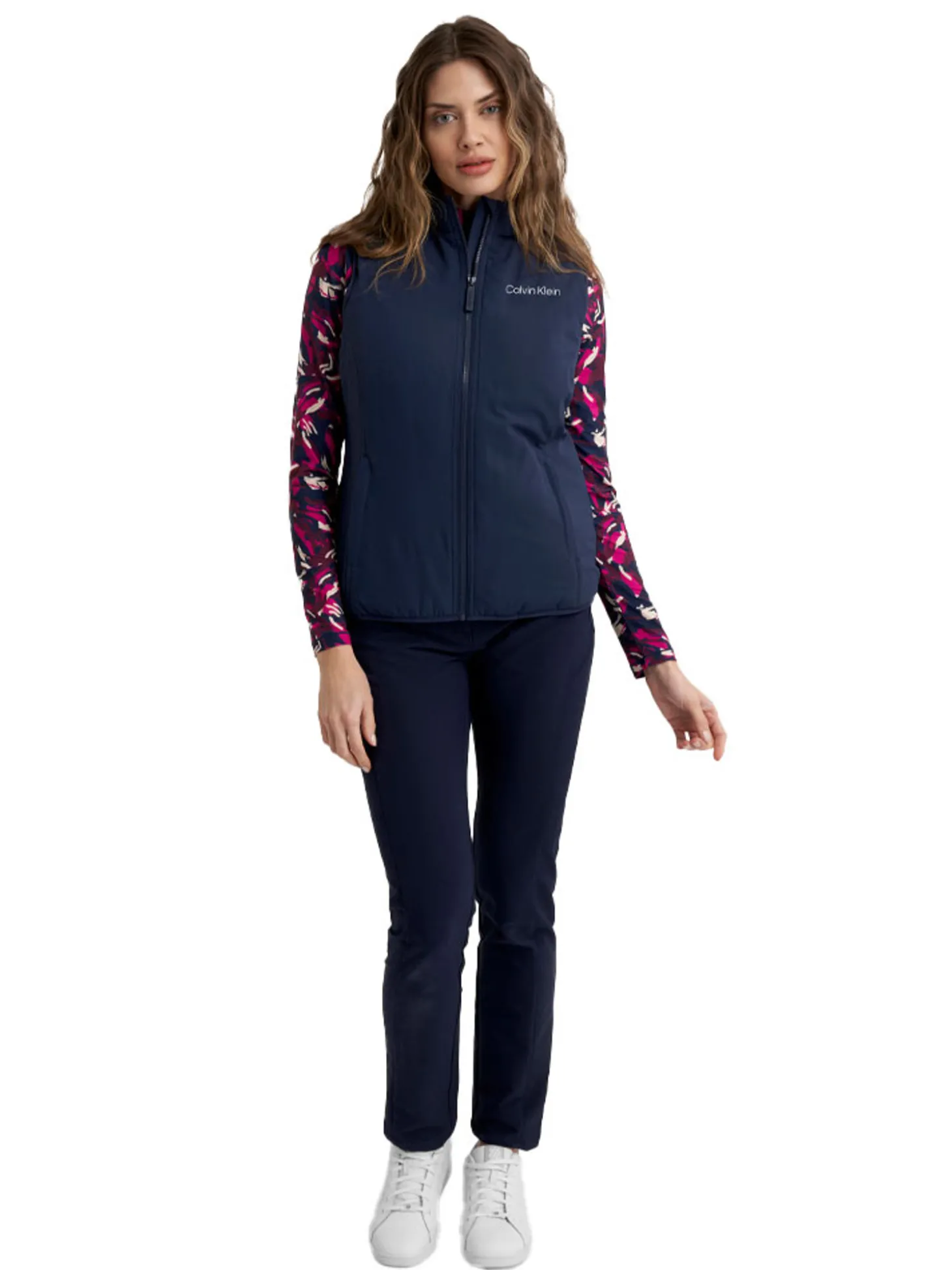 Calvin Klein Womens Faye Full Zip Gilet - Navy