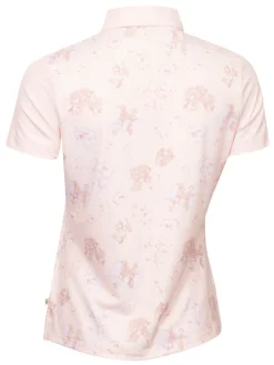 Calvin Klein Womens Harmony Printed Polo Shirt - Shell Pink