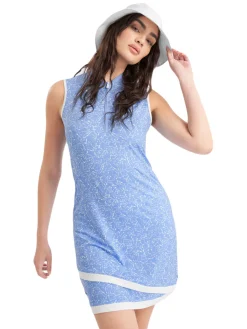 Calvin Klein Womens Harmony Printed Dress - Cornflower Blue