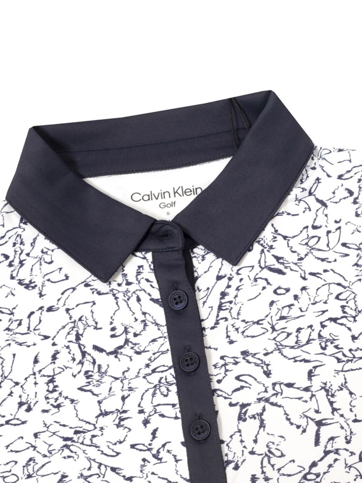 Calvin Klein Womens Harmony Printed Polo Shirt - White