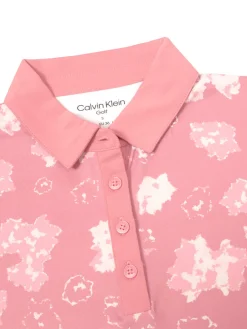 Calvin Klein Womens Harmony Printed Polo Shirt - Powder Pink