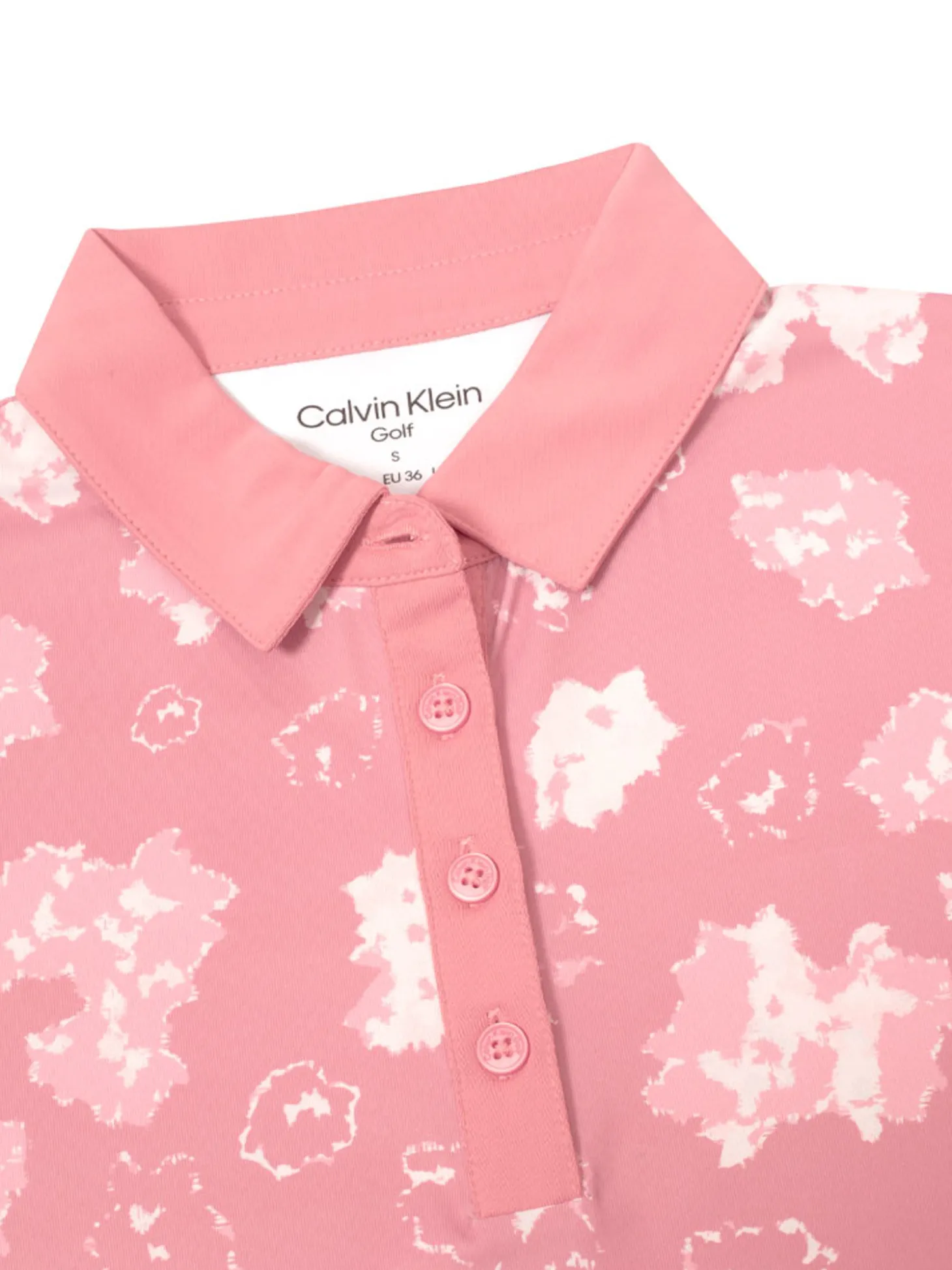 Calvin Klein Womens Harmony Printed Polo Shirt - Powder Pink