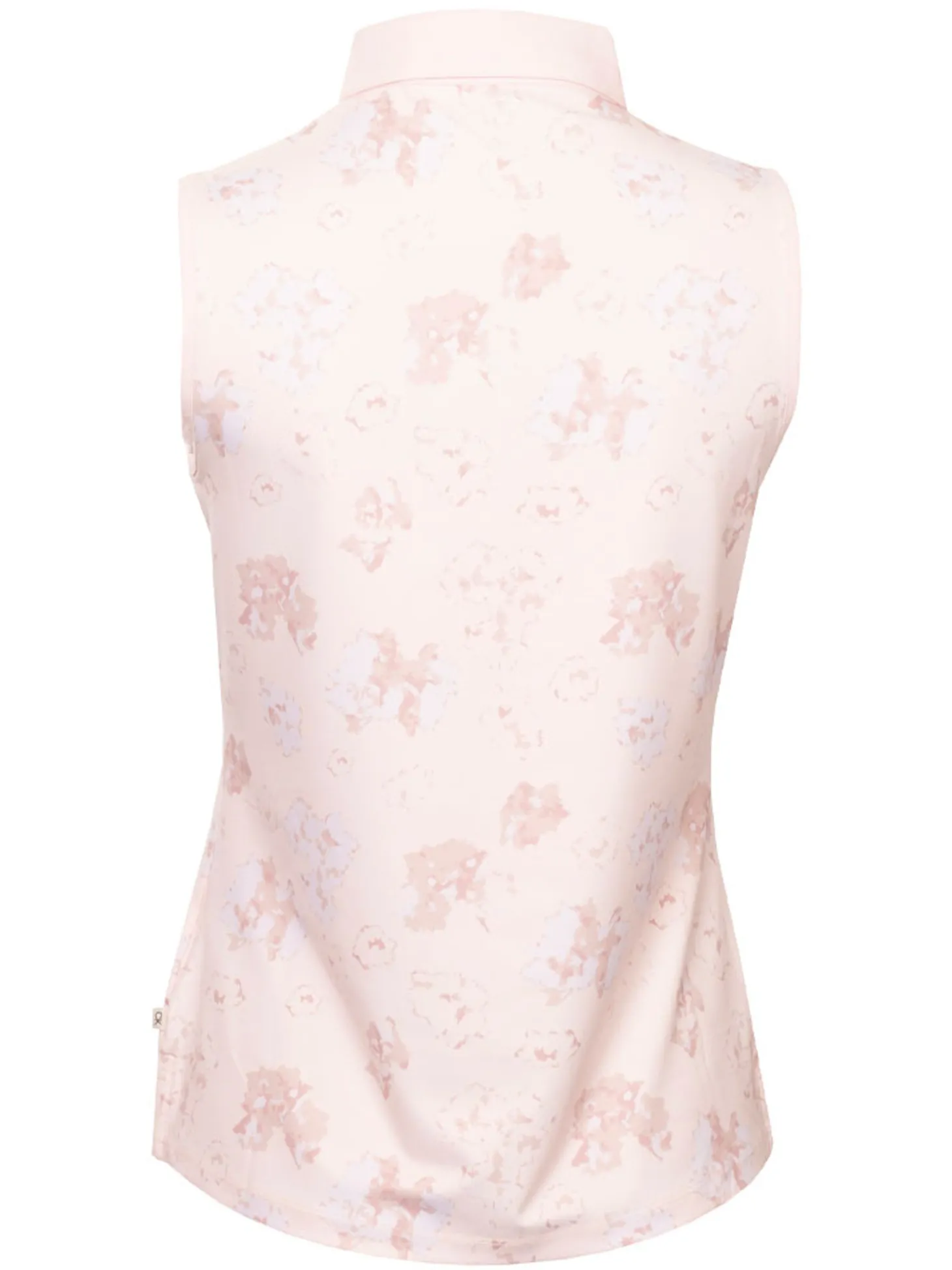 Calvin Klein Womens Harmony Printed Sleeveless Polo Shirt - Shell Pink